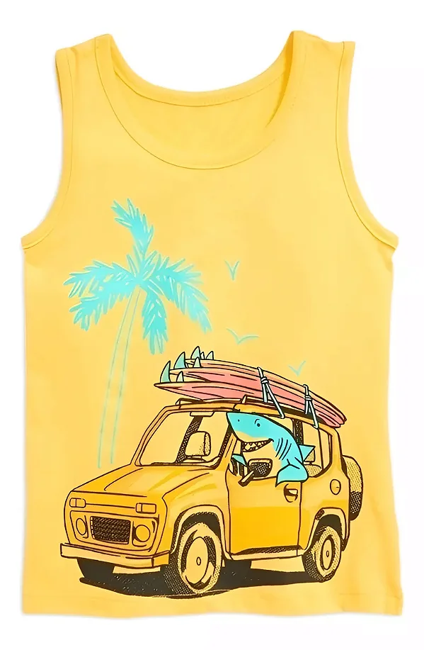 Camiseta GAP Infantil Regata Amarelo Tubarão - Old Navy