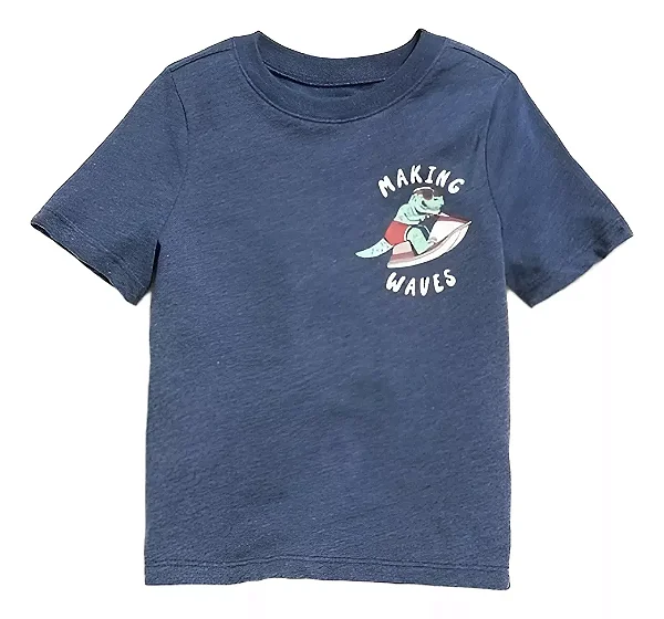 Camiseta GAP Infantil Manga Curta Azul Dinossauro - Old Navy