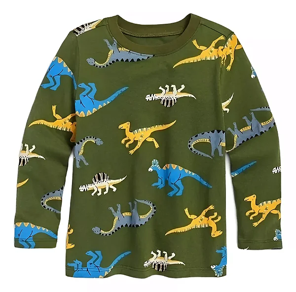 Camiseta GAP Bebe Manga Longa Verde Dinossauro - Old Navy