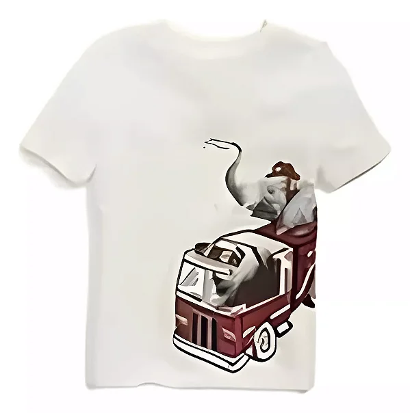 Camiseta GAP Infantil Manga Curta Bombeiro Elefante - Old Navy