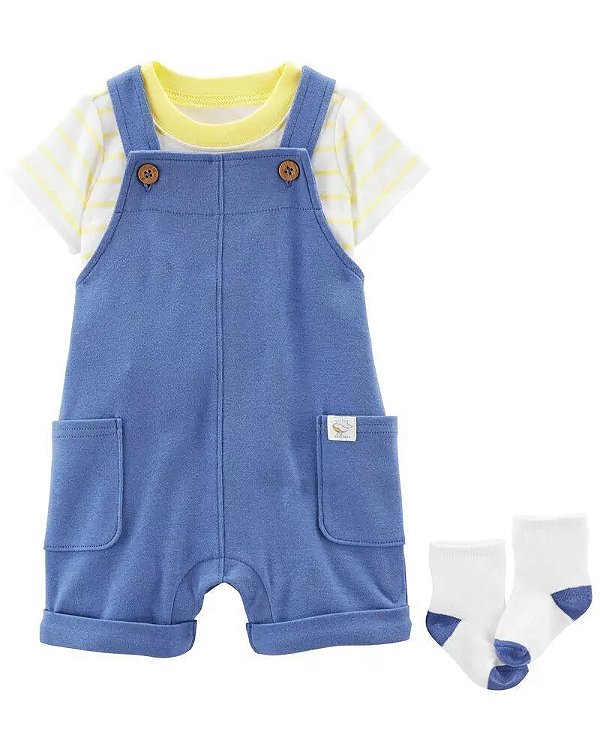 Jardineira Carters Azul com Meia