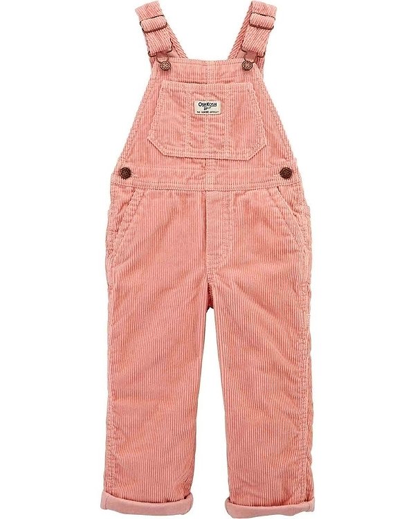 Jardineira Carters Infantil Veludo Rosa - Oshkosh