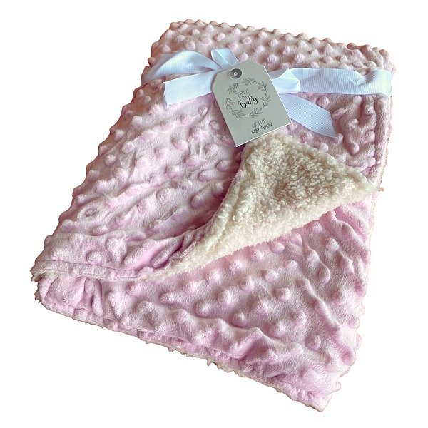 Cobertor Bebe Menina Rosa Sherpa