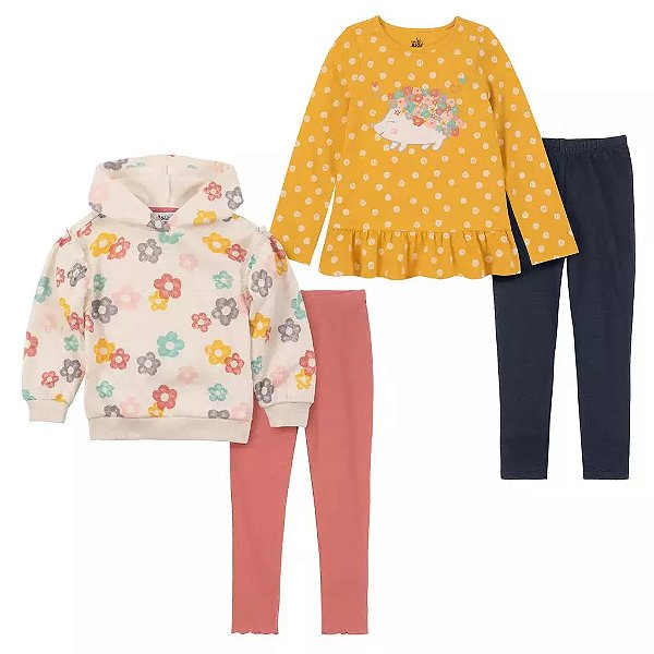 Conjunto Kids Headquarters Infantil 4 pecas Flores