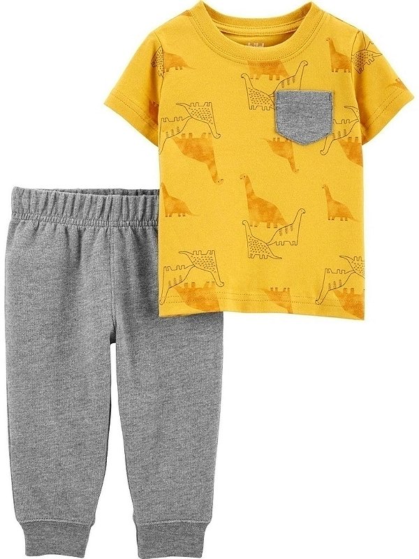 Conjunto Carters 2 pecas Longo Amarelo Dinossauro - Child of Mine