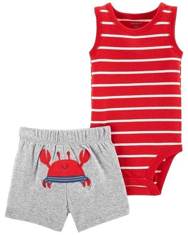 Conjunto Carters 2 pecas Curto Vermelho Caranguejo