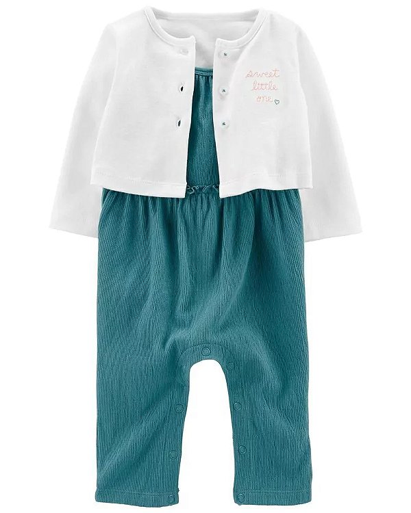 Macacao Carters Bebe Verde com Casaco