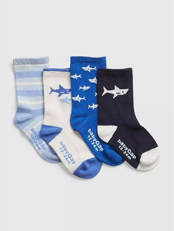 Kit Meia Gap Infantil 3 pares Tubarao