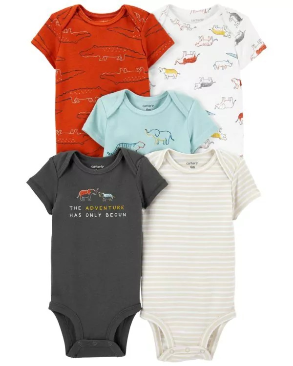 Kit Body Carters Manga Curta 5 pecas Animais