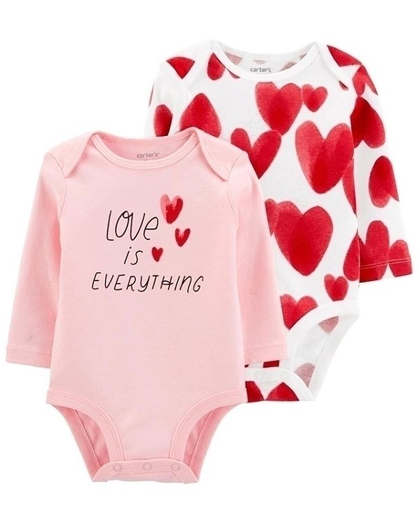 Kit Body Carters Manga Longa 2 pecas Coração Love
