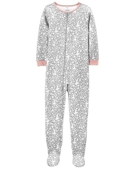 Macacão Carters Fleece Infantil Cinza Bailarina Glitter