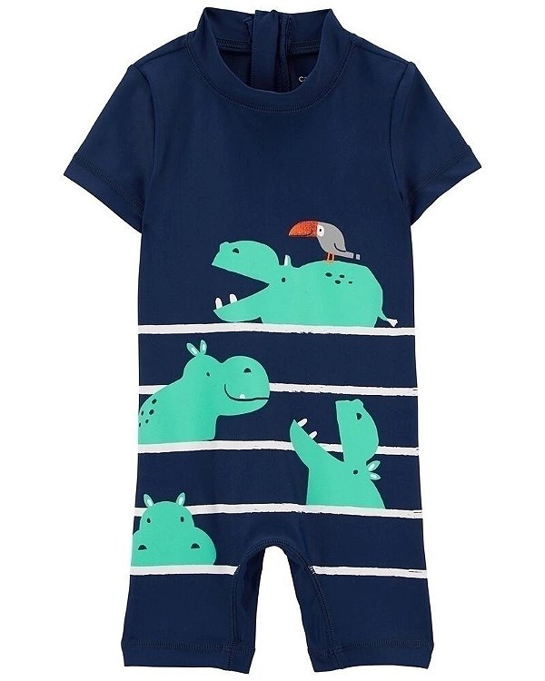 Macacão Bebe Carters Hipopotamo Piscina c/ Protecao Solar