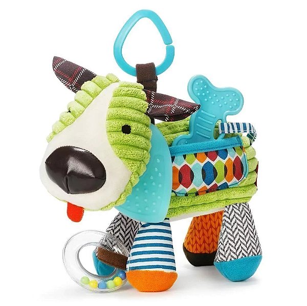 Brinquedo Infantil SKIP HOP Zoo Pelucia Cachorro Mordedor e Chocalho