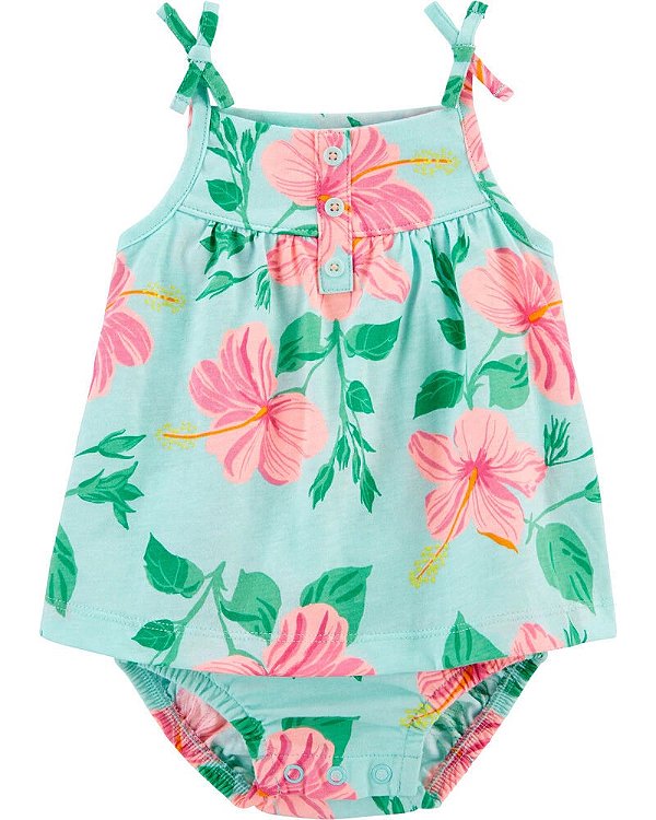 Banho de Sol Carters Vestido Sunsuit Flores