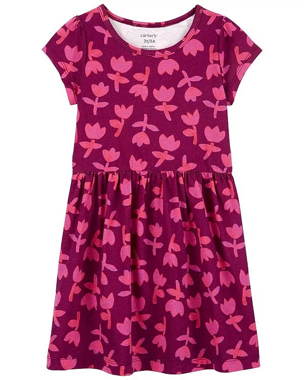 Vestido Carters Infantil Rosa Flores