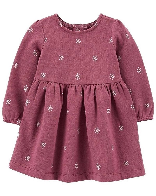 Vestido Carters Moletom Bordo Cristais Manga Longa