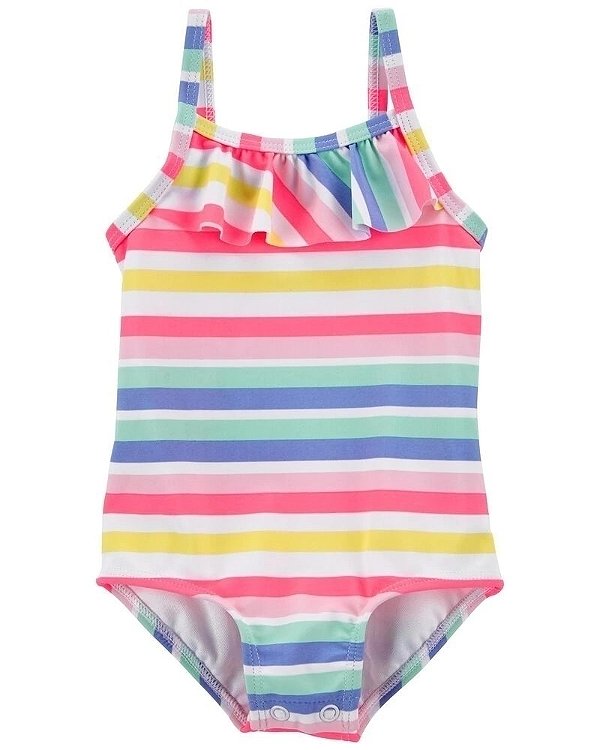 Maiô Infantil Carters Listras Coloridas Piscina c/ Protecao Solar