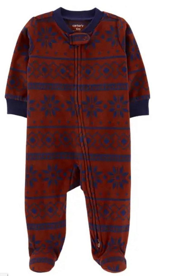 Macacão Carters Fleece Bebe Etnico Marrom