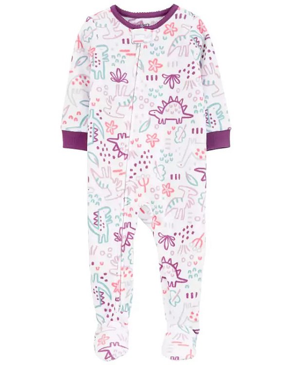 Macacão Carters Fleece Bebe Dinossauro Roxo