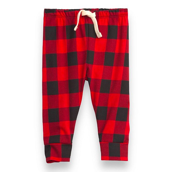 Calça GAP Bebe Algodao Vermelho Xadrez