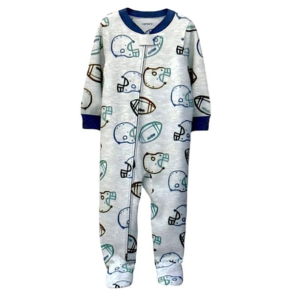 Macacão Carters Fleece Infantil Cinza Esportes Futebol