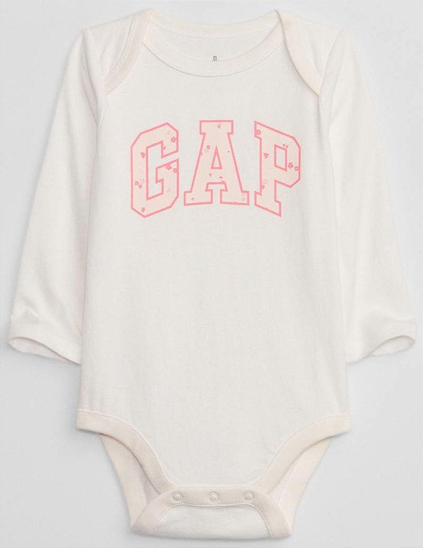 Body GAP Manga Longa Logo GAP Rosa