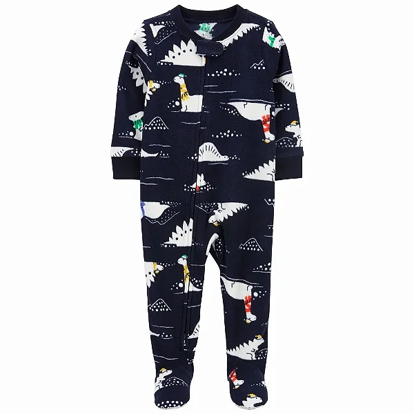 Macacão Carters Fleece Infantil Dinossauro Preto