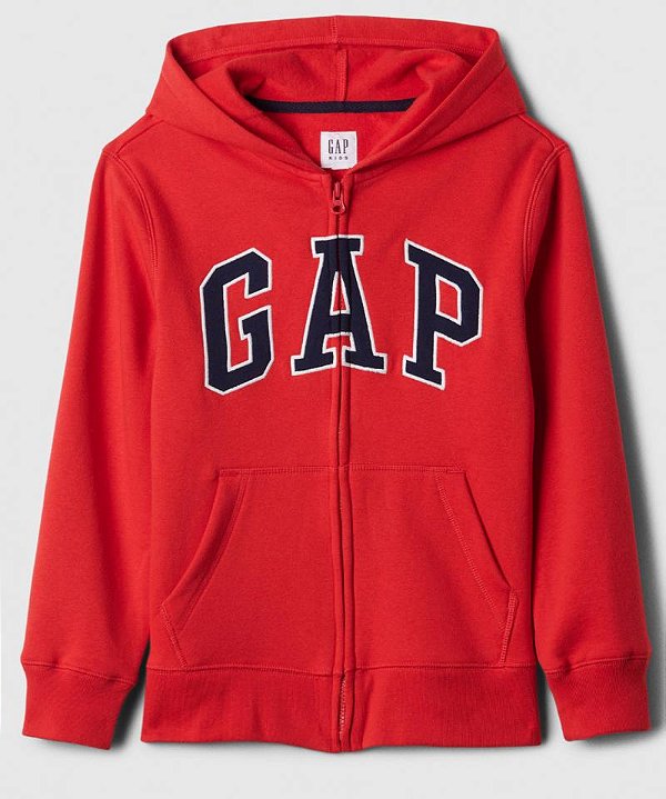 Blusa GAP Moletom Kids Vermelho logo Azul Marinho
