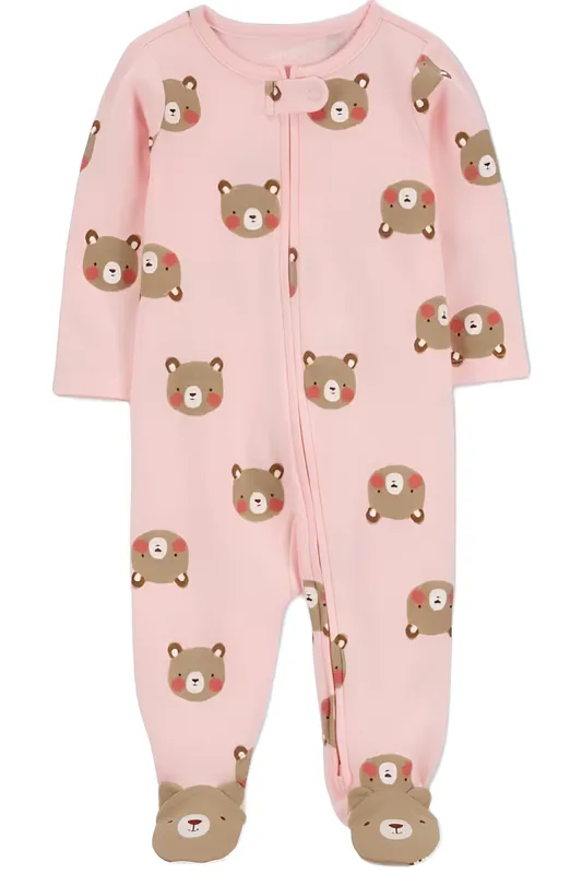 Macacão Carters Bebe Ursinho Rosa Pezinho
