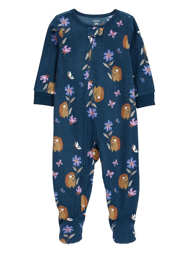 Macacão Carters Fleece Bebe Ourico Flores