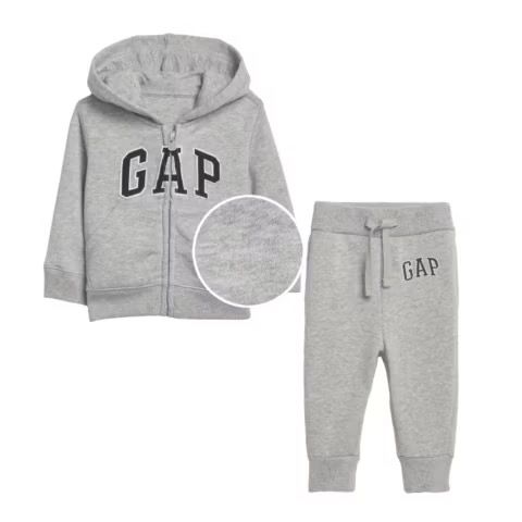 Conjunto GAP Moletom Bebe Zíper Cinza e Azul