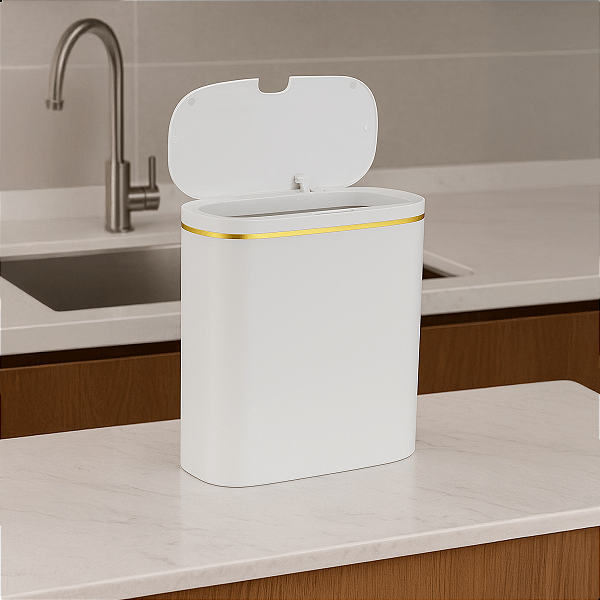 Lixeira Automatica Slim Inteligente Sensor Cozinha Lavabo Sunfy - 14L