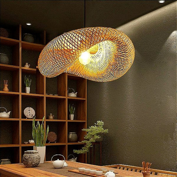 Lustre De Bambu Natural Pendente - Honolulu 60cm