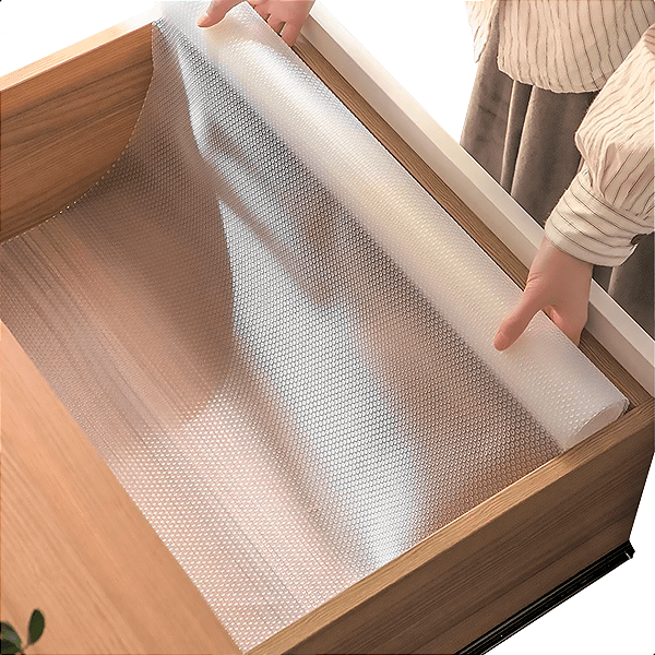 Forro Organizador Antiderrapante para Gaveta Cozinha 150x60cm - Transparente