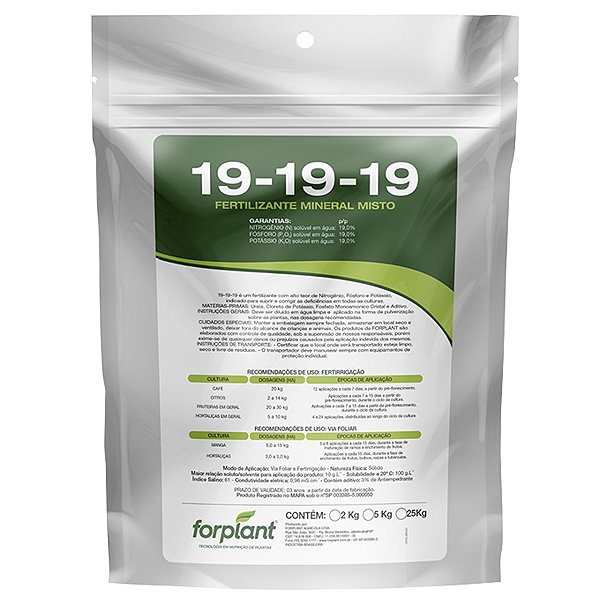 Fertilizante Mineral Misto 19-19-19 Npk Forplant - 2 kg