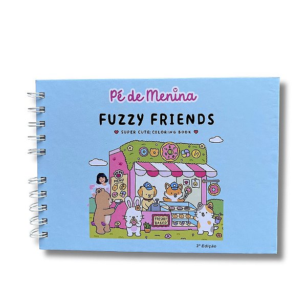 Livro De Colorir Bobbie Goods -Fuzzy Friends-Capa Dura até 50 Páginas 120g
