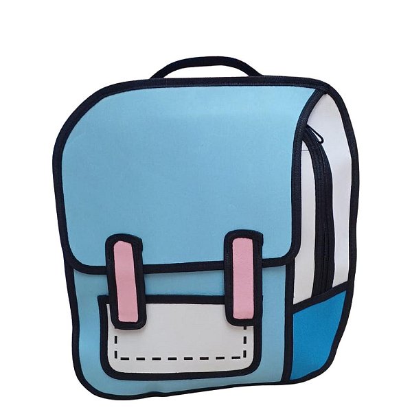 Mochila de Costas 3D Cartoon Estilo Desenho Animado