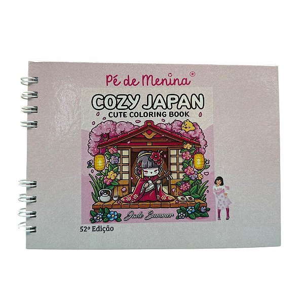 Livro De Colorir Bobbie Goods -Cozy Japan-Capa Dura até 50 Páginas 120g