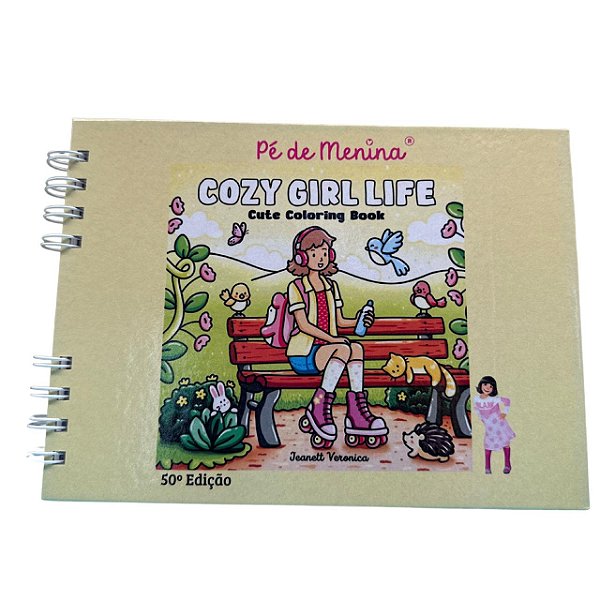 Livro De Colorir Bobbie Goods -Cozy Girl Life-Capa Dura até 50 Páginas 120g