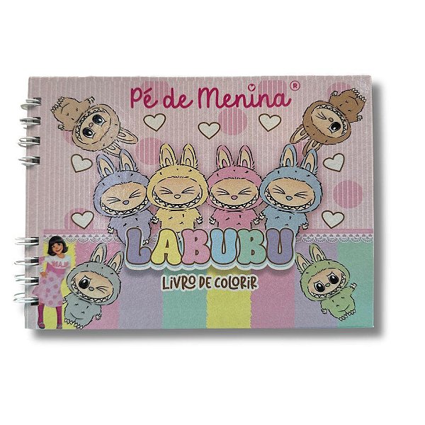 Livro De Colorir Bobbie Goods -Labubu- Capa Dura até 50 Páginas 120g