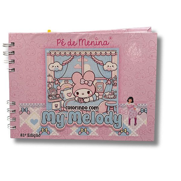 Livro De Colorir Bobbie Goods -MY Melody - Capa Dura até 50 Páginas 120g