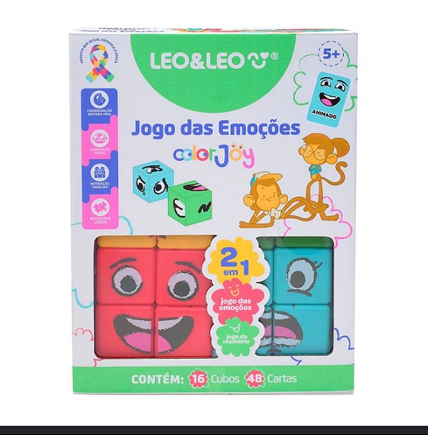 Jogo das Emoções Infantil 2 em 1 ColorJoy | Desenvolvimento Emocional e Memória para Crianças +5 Anos