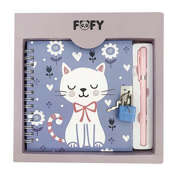Diário Infantil com Chave e Caneta Secreta Menina Caderno Fofo para Escrever