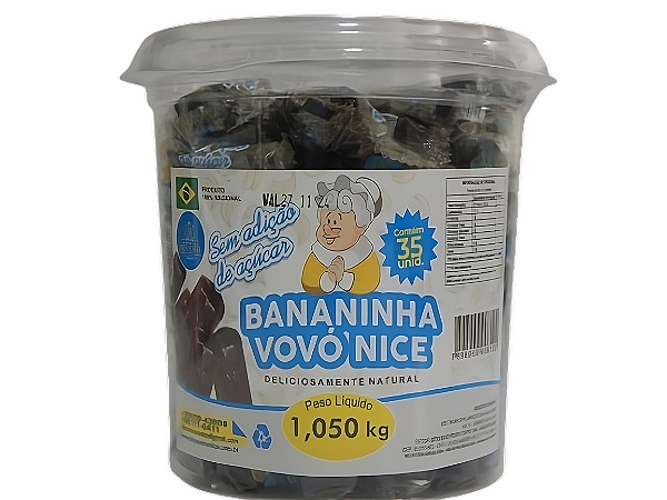 Bananinha Sem Açúcar Pote C/ 35 unidades 1,050Kg - Vovó Nice