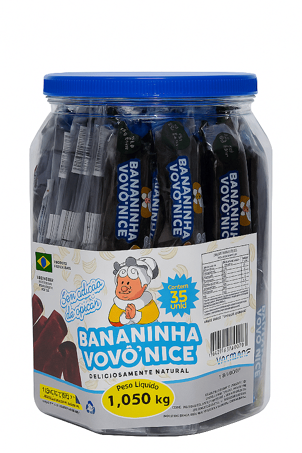 Bananinha Sem Açúcar Pote C/ 35 unidades 1,050Kg - Vovó Nice