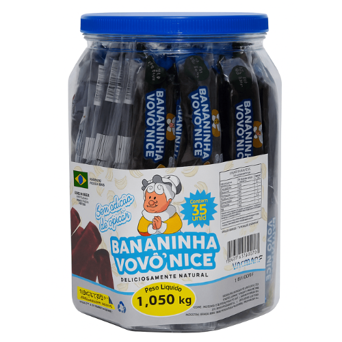 Bananinha Sem Açúcar Pote C/ 35 unidades 1,050Kg - Vovó Nice