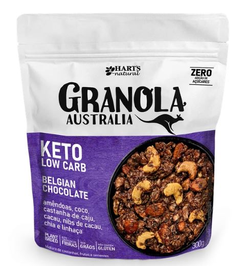 Granola Austrália Keto Belgian Chocolate - Pouch 300g - Harts Natural