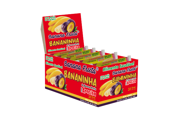 Bananinha Sem Açúcar Com Ameixa - Display com 24 unidades - Yes Banana