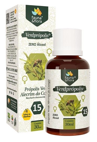 Própolis Verde Sem Álcool 15% 30ml - Fauna e Flora