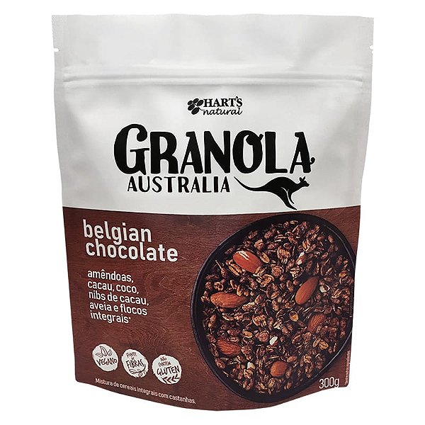 Granola Austrália Belgian Chocolate - Pouch 300G - Harts Natural